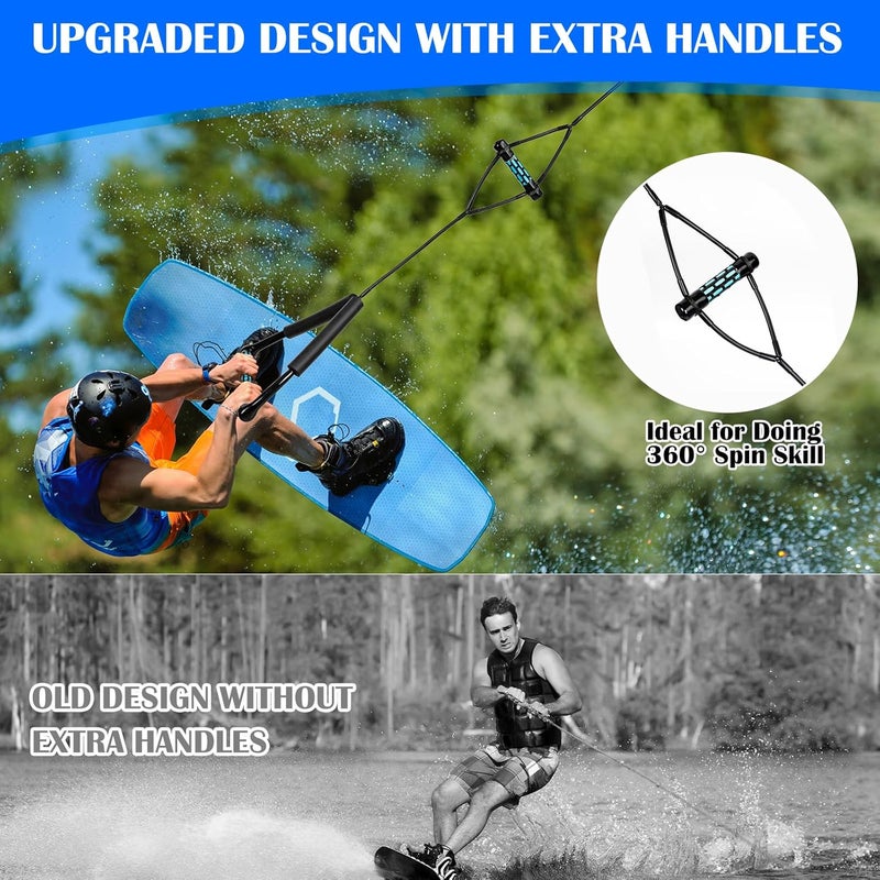 SETYPARY Dyneema No Stretch Wakeboard Rope and Handle, 75FT Floating Wakeboard Tow Rope with T-Handle for Doing Spin Skill, 4-Sections Ski Ropes for Water Skiing, Watetsports Ropes for Kneeboarding - Image 3